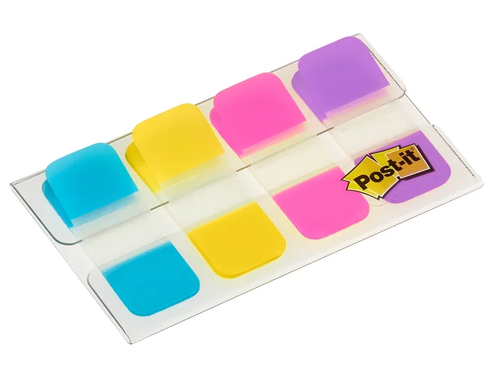 Post-it Banderitas separadoras rígidas 4 colores (Amarillo, azul, rosa y violeta) 676-aypv-eu