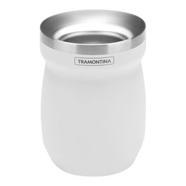 Tramontina Recipiente para mate de acero inoxidable blanco 240 ml