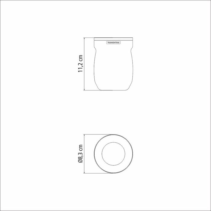 Tramontina Recipiente para mate de acero inoxidable blanco 240 ml