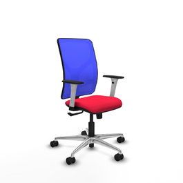 PIQUERAS Y CRESPO Silla de oficina Motilla con mecanismo Sincro, Rojo y Azul