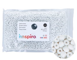 Innspiro Rocalla de Vidrio Redonda Blanco Opaco 3,8mm 500g