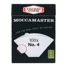 Moccamaster Filtro de café N.º 4 para KB KBG KBGT CDGT, 100 unidades Blanco Papel