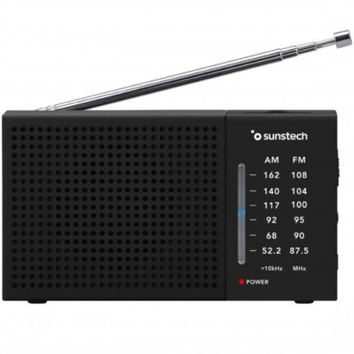 SUNSTECH Radio Portátil Analógica RPS412BK Negro