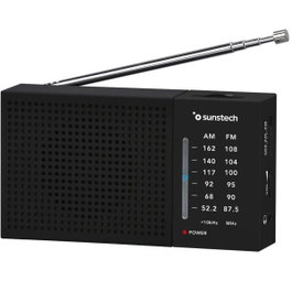 SUNSTECH Radio Portátil Analógica RPS412BK Negro
