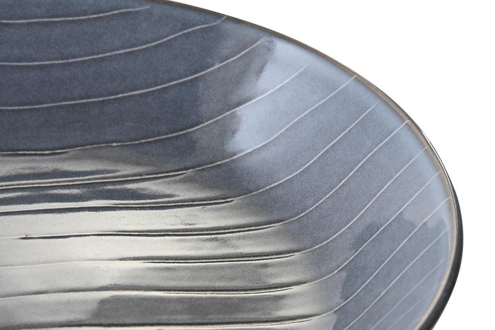 DKD Home Decor Plato 20 x 4.5 x 20 cm (12 Unidades) Gres Azul