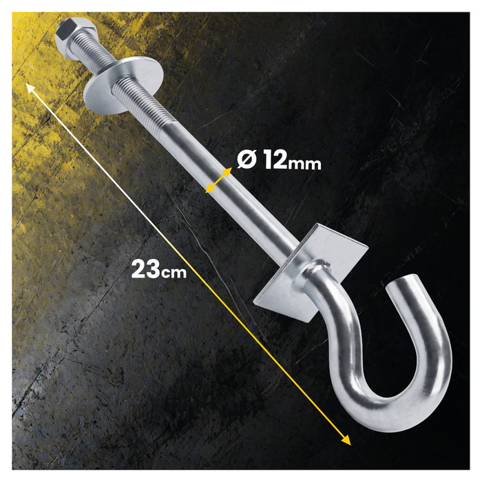 Extralink Gancho para soportes colgantes 12/230mm M12 plata
