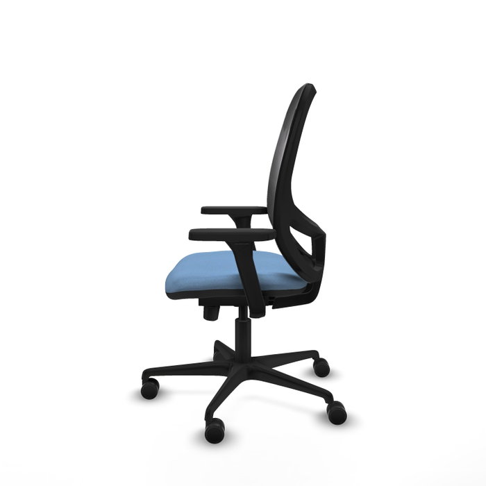 PIQUERAS Y CRESPO Silla de oficina Cilanco con mecanismo Sincro/Traslack, Azul cielo y Negro