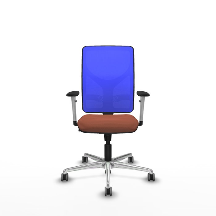 PIQUERAS Y CRESPO Silla de oficina Motilla con mecanismo Sincro, malla azul y asiento marrón PIQUERAS Y CRESPO Silla de oficina Motilla con mecanismo Sincro, malla azul y asiento marrón