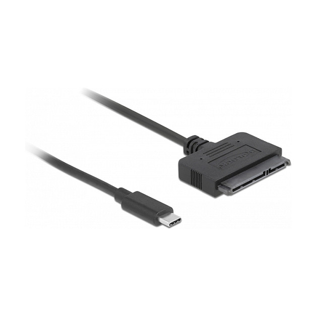 DeLOCK Convertidor USB Type-C a SATA 6 Gb/s de 22 pines, 0,5 m, Negro