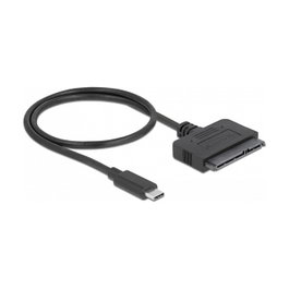 DeLOCK Convertidor USB Type-C a SATA 6 Gb/s de 22 pines, 0,5 m, Negro
