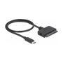 DeLOCK Convertidor USB Type-C a SATA 6 Gb/s de 22 pines, 0,5 m, Negro