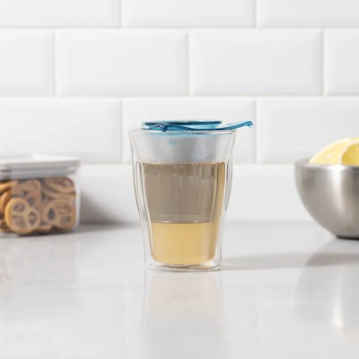 Bodum Taza de té con infusor Yo-Yo Set 0,35 L Doble pared Vidrio y acero inoxidable