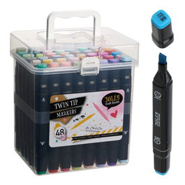 Basics Marcadores de doble punta, caja de 48 uds