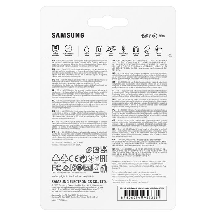 SAMSUNG Tarjeta MicroSDXC PRO Ultimate 64GB CL10 Retail