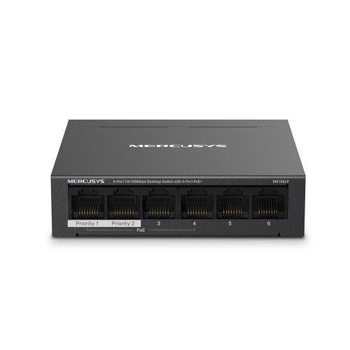 Mercusys MS106LP Switch Gestionado Fast Ethernet con PoE/PoE+ Negro Mercusys MS106LP Switch Gestionado Fast Ethernet con PoE/PoE+ Negro