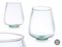 Giftdecor Jarron Vidrio Reciclado Rayado 19.5 cm Transparente 15x18x15 cm (Set de 4)