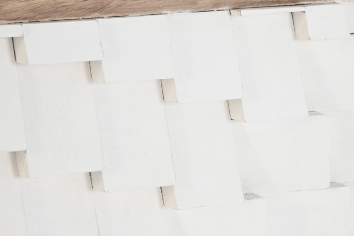 DKD Home Decor Cabecero Cama Moderno Blanco Natural Mango 180 x 90 x 5 cm