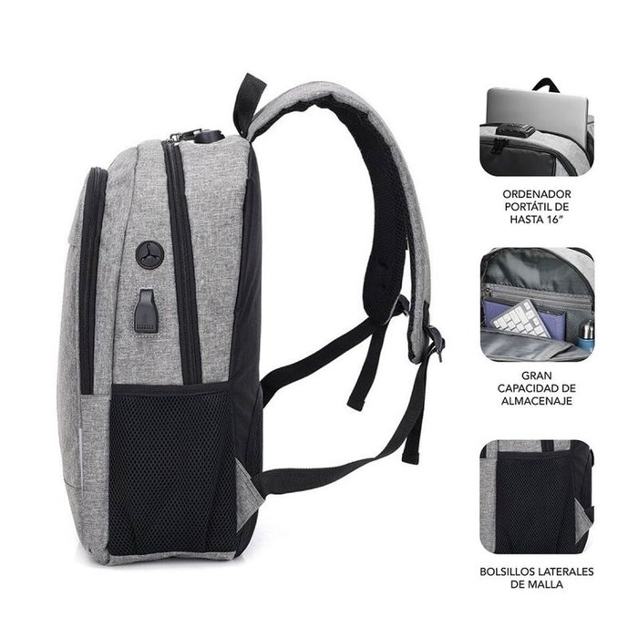 Subblim Urban Lock Backpack 16 de color Gris