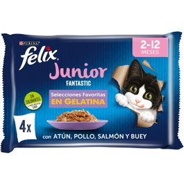 Purina FELIX Fantastic Junior Grill en Gelatina 12x4x85g