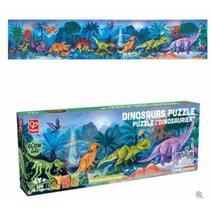 Hape Puzzle de Dinosaurios con Esqueletos que Brillan en la Oscuridad de 200 Piezas