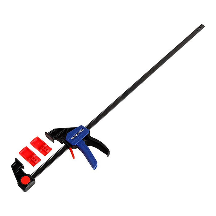 Workpro Sargento Monomanual de Liberación Rápida 600 mm con Mordazas Revestidas