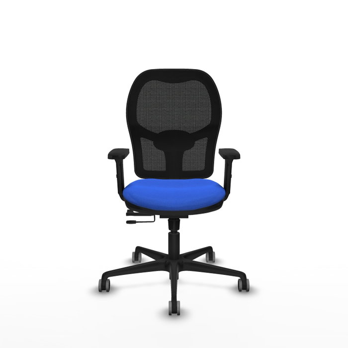 PIQUERAS Y CRESPO Silla de oficina Jorquera con mecanismo Sincro/Traslack, Azul y Negro