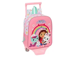 Safta 232 Mochila + Carro 805 Gabby's Dollhouse para Muñecas, Colección Gabby's Dollhouse, 270 x 220 x 100 mm