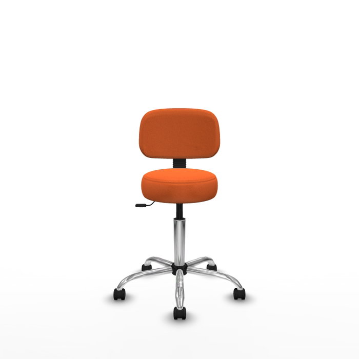 PIQUERAS Y CRESPO Silla Llanos giratoria naranja con base cromada