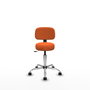 PIQUERAS Y CRESPO Silla Llanos giratoria naranja con base cromada