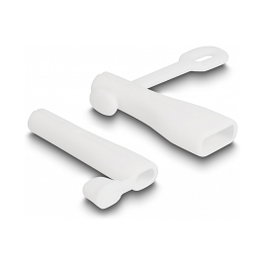DeLOCK Set de 2 Fundas Antipolvo para USB Tipo-A y Apple Lightning, Blanco