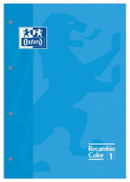 OXFORD Pack de 5 Recambios Color1 Turquesa A4 80H 4 Taladros 90g Cuadrícula 5x5