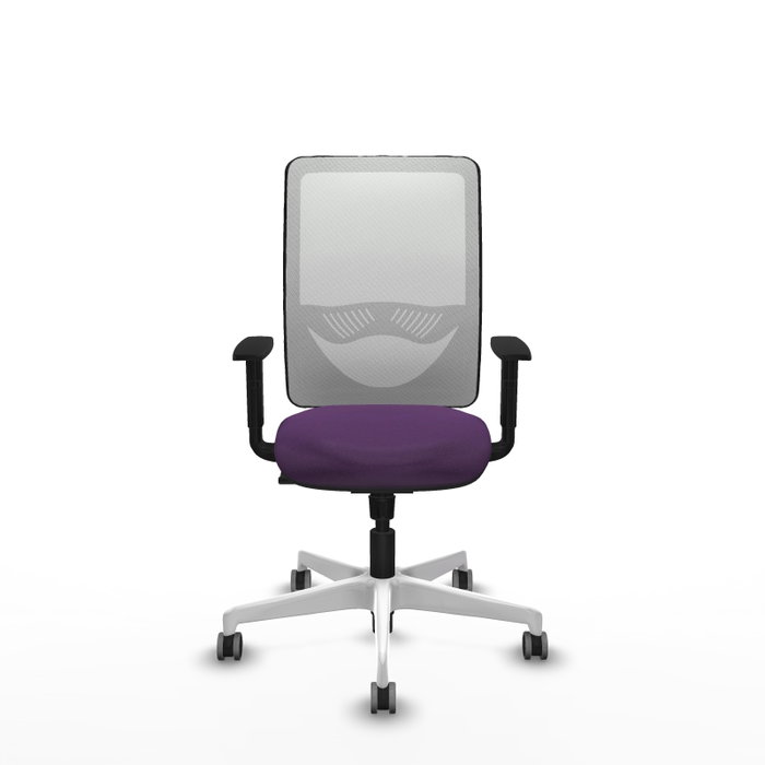 PIQUERAS Y CRESPO Silla de oficina Zulema con mecanismo Sincro, Morada y Blanca