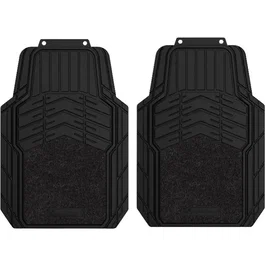 Michelin Alfombrillas y Alfombra de Goma Universal Negro y Gris 2 Unidades Fácil Lavado