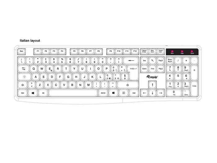 Equip Teclado Oficina USB 245213 QWERTY Italiano Negro Equip Teclado Oficina USB 245213 QWERTY Italiano Negro