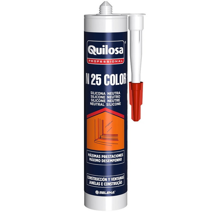 Quilosa Silicona Neutra Sellador Profesional para Juntas de Dilatación Acristalamientos PVC Madera Aluminio Beige Ral 1015 Quilosa Silicona Neutra Sellador Profesional para Juntas de Dilatación Acristalamientos PVC Madera Aluminio Beige Ral 1015