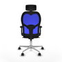 PIQUERAS Y CRESPO Silla de oficina Jorquera con mecanismo sincro, azul marino y azul