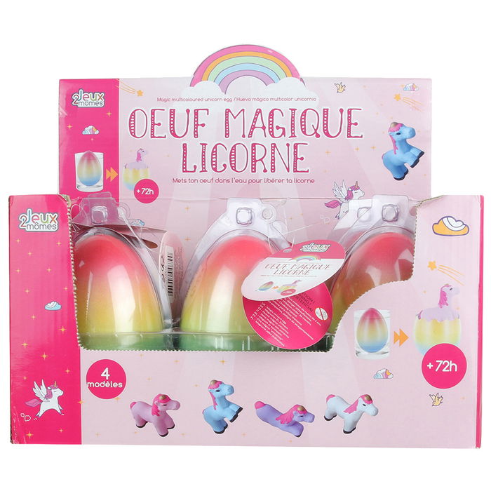 Jeux 2 momes Huevo Mágico Unicornio Seche Pleure Surtido Sorpresa, 4 Diferentes Colores
