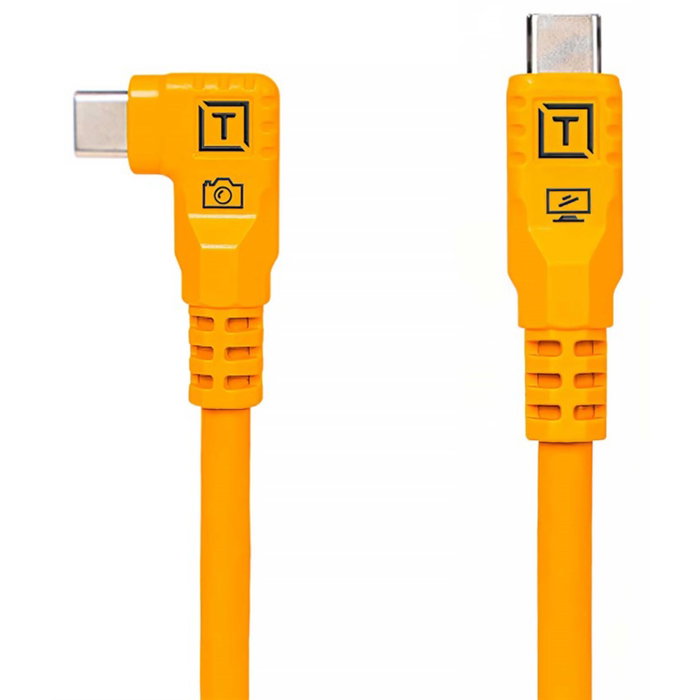 Tether Tools TetherPro USB-C a USB-C ángulo recto naranja 9.4m Tether Tools TetherPro USB-C a USB-C ángulo recto naranja 9.4m
