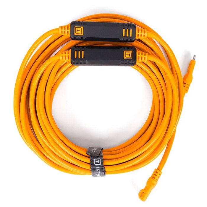 Tether Tools TetherPro USB-C a USB-C ángulo recto naranja 9.4m Tether Tools TetherPro USB-C a USB-C ángulo recto naranja 9.4m