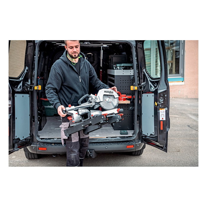 Metabo KGS 254 M Sierra ingletadora de doble bisel 254 mm (KGS254M) 4500 RPM, corte 215x47 mm, 1450 W