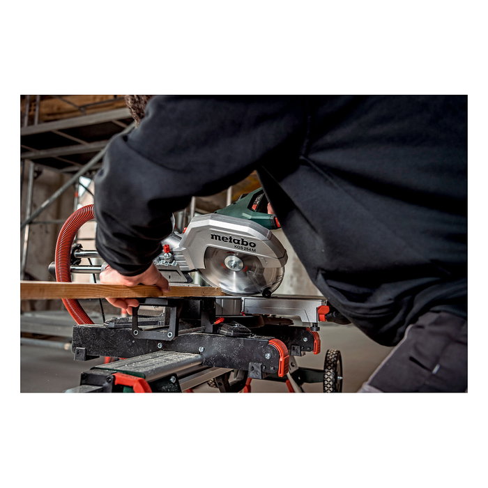 Metabo KGS 254 M Sierra ingletadora de doble bisel 254 mm (KGS254M) 4500 RPM, corte 215x47 mm, 1450 W