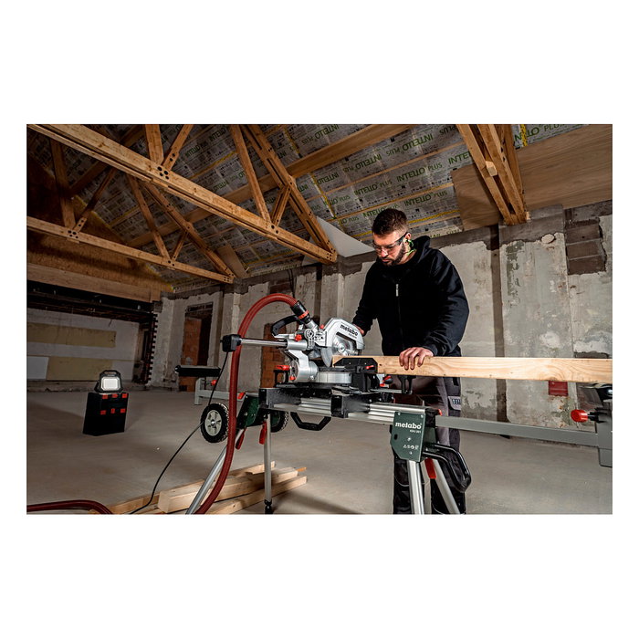 Metabo KGS 254 M Sierra ingletadora de doble bisel 254 mm (KGS254M) 4500 RPM, corte 215x47 mm, 1450 W