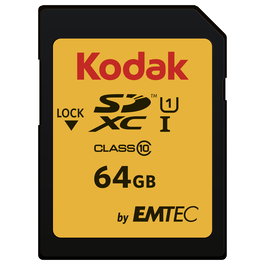 Kodak Tarjeta de Memoria 64GB SDXC UHS-I U1 V10 Premium EKMSD64GXC10K Velocidad 85MB/s