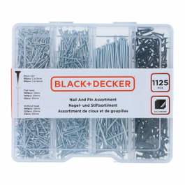 Black+Decker Surtido de clavos 1125 piezas