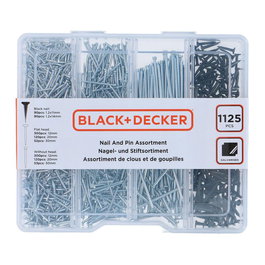 Black+Decker Surtido de Clavos 1125 Piezas