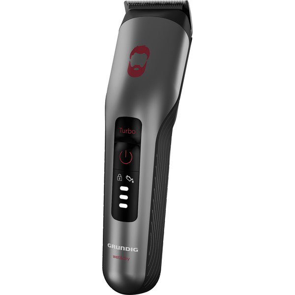 GRUNDIG Cortapelo y Barbero Recargable Wet&Dry, Turbo y LED de Carga, Incluye Peines y Accesorios