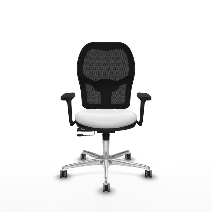 PIQUERAS Y CRESPO Silla de oficina Jorquera con mecanismo Sincro/Traslack, Blanco y Negro PIQUERAS Y CRESPO Silla de oficina Jorquera con mecanismo Sincro/Traslack, Blanco y Negro