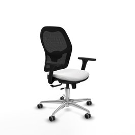 PIQUERAS Y CRESPO Silla de oficina Jorquera con mecanismo Sincro/Traslack, Blanco y Negro