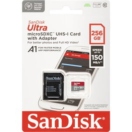 SanDisk Ultra microSDXC 256 GB 150 MB/s A1 con Adaptador