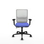 PIQUERAS Y CRESPO Silla de oficina Haches, mecanismo Sincro/Traslack, Azul claro/Blanco